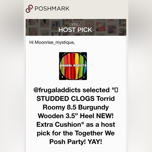 🌟HP🌟STUDDED CLOGS Torrid Roomy 8.5 Burgundy Wooden 3.5” Heel NEW Extra Comfy - Picture 2 of 13